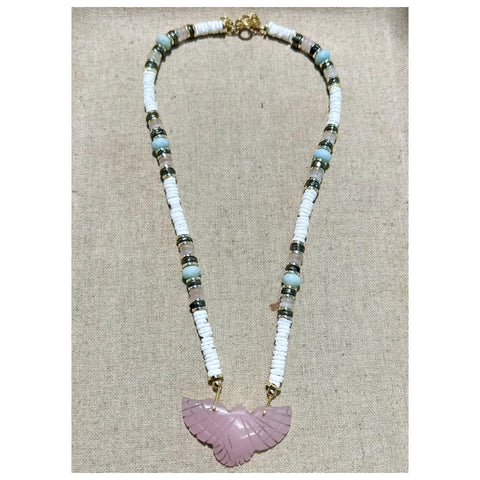 Pink Chalcedony Original Phoenix Necklace