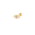 Small Pave Eye Stud Piercing Earring