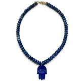 Hamsa Lapis Necklace