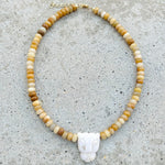 Bagheera White Agate Jade Necklace