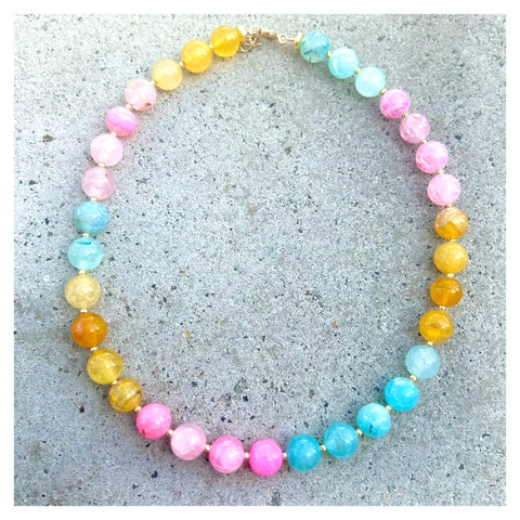 Pastels Multi Large Gum Balls Necklace