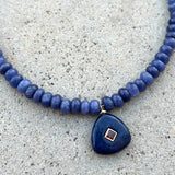 Salome Blue Agate Drop Necklace