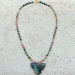 Labradorite & Tourmaline Falcon Necklace