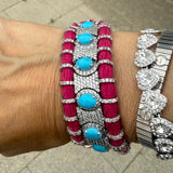 Meenakshi Turquoise Cherry Woven Bracelet