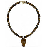 Hamsa Tiger Eye Necklace