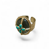 King Henry Labradorite Turquoise Ring