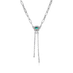 Dina Small Fringe Eye Paperclip Chain Necklace