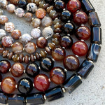 Brown Agate Cylinders Necklace
