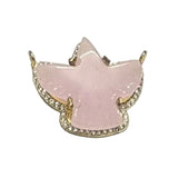 Eagle Pink Chalcedony & Pave Necklace