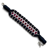 Nathalie Ruby Black Woven Bracelet