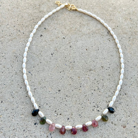 Tourmalines & Pearls Necklace