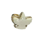 Biggie Eagle White Agate Adjustable Ring