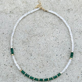 Emerald & Moonstone (Gemini) Necklace