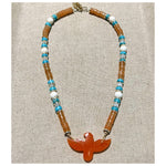 Carnelian Eagle Beaded Necklace