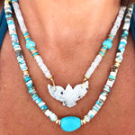 Sinay Turquoise Howlite Beaded Necklace