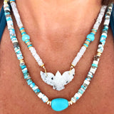 Sinay Turquoise Howlite Beaded Necklace