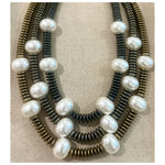 Pewter Hematite & Pearls Yael Necklace