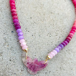 Purple Fluorite & Jade Mix OOAK  Phoenix Necklace