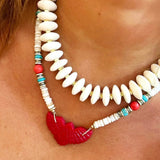 White Coral Cotton Biggie Necklace