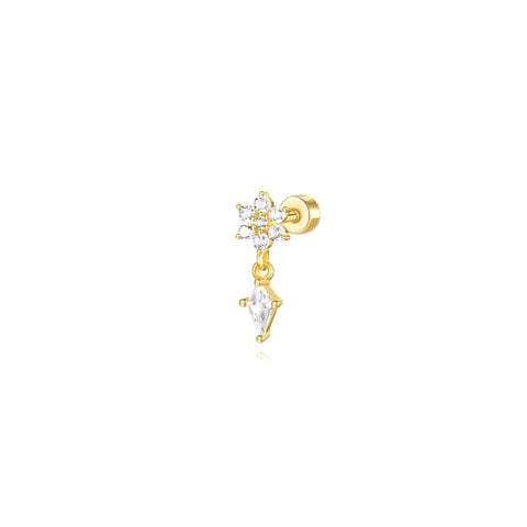 Flower Dangling Silhouette Piercing Earring