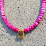 Emma Citrine & Pink Opal Necklace