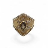 Smokey Quartz Magen Ha’or Adjustable Ring
