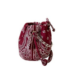 Burgundy Bandana Mini Bucket Bag