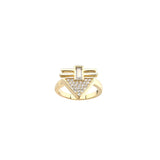 Art Deco Triangle 2 Stripes Signet Ring