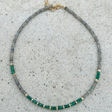 Emerald & Labrdorite (Gemini) Necklace