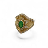 Green Onyx Magen Ha’or Adjustable Ring
