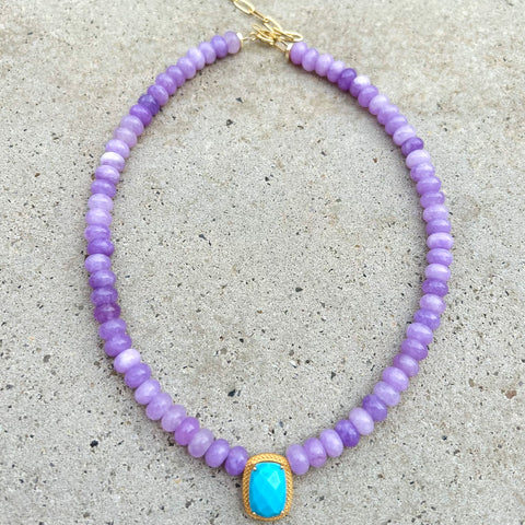 Emma Purple Jade Turquoise Necklace