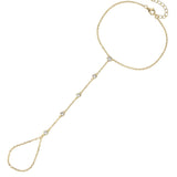 Brazalete de 5 biseles con circonitas cúbicas 