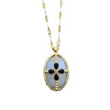 King Henry White Agate Necklace