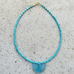 Mini Blue Quartz Thunderbird Turquoise Necklace