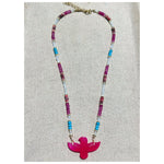 Queen Chalcedony Eagle Beaded Necklace