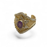 Amethyst Magen Ha’or Adjustable Ring