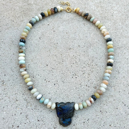 Bagheera Labradorite Amazonite Necklace
