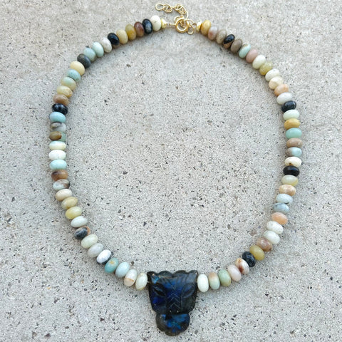 Bagheera Labradorite Amazonite Necklace