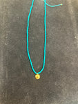 Beaded turquoise citrine eye necklace