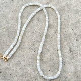 Long Moonstone Heishi Beaded Necklace