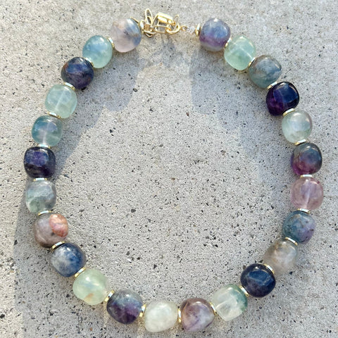 Purple Fluorite Chunky Necklace
