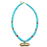 Turquoise Taweez Beaded Necklace
