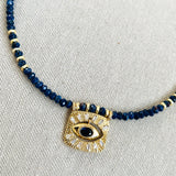 Dangling Square Lapis Necklace