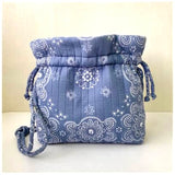Grey Blue Bandana Trapeze Bag