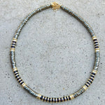 Greta Pyrite & Garnet Beaded Necklace