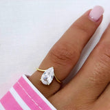 Large Solitaire Signet Ring