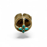 King Henry Tiger Eye Turquoise Ring