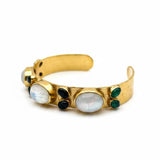 Oval Moonstone Mosaic Cuff