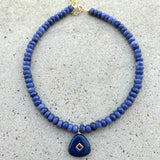 Salome Blue Agate Drop Necklace
