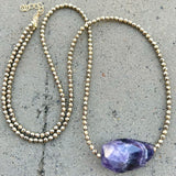 Long Amethyst Kryptonite Necklace